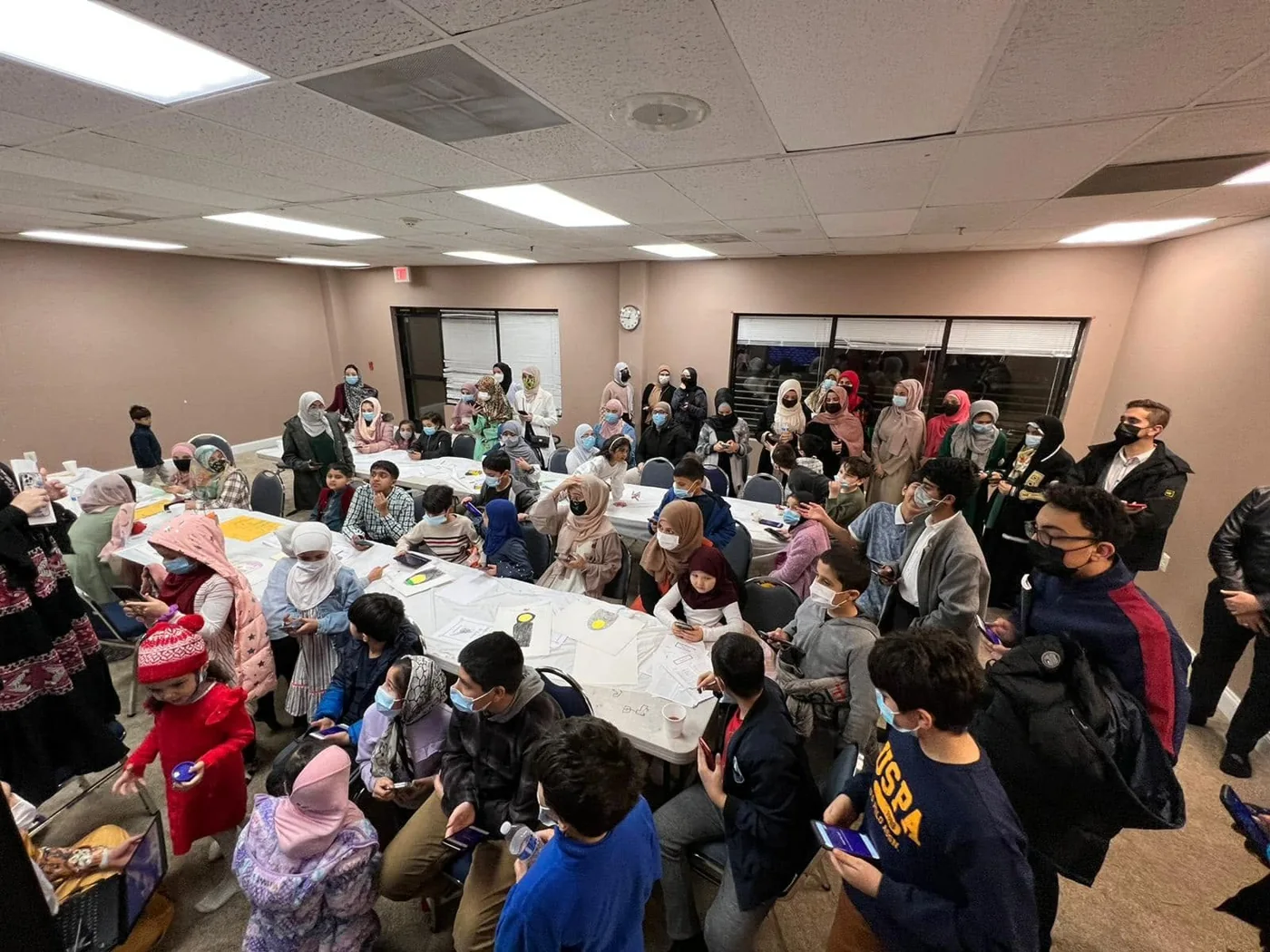 Families gathered for the birthday celebration of Lady Fatima