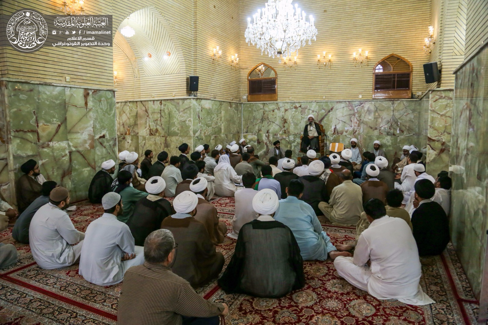 Scholars gathered for religious study, supplied Imam Sadiq Seminary photograph